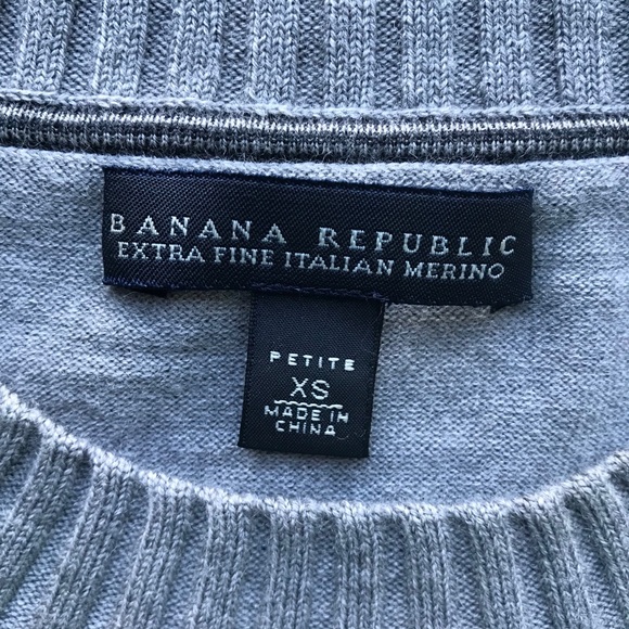 Banana Republic Gray Merino Wool Sweater Size XSP - Picture 6 of 7